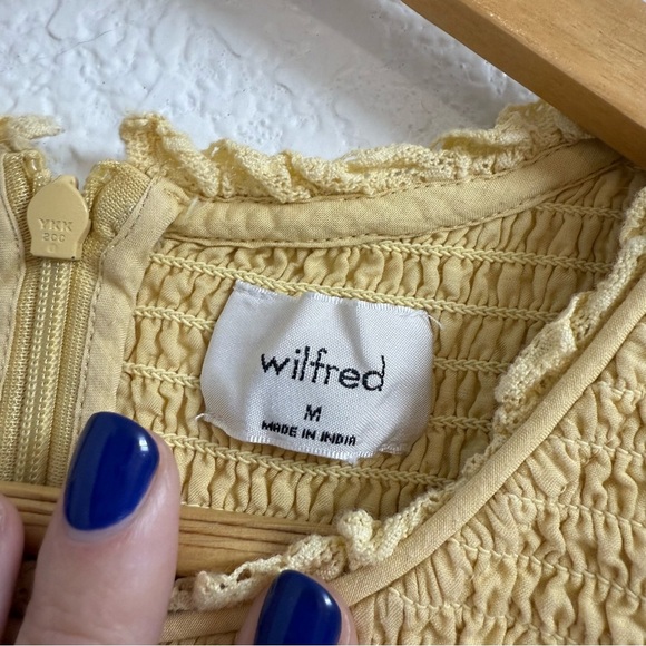 Wilfred ‘Tempest’ Short Sleeve Cropped Blouse Butter Yellow Size Medium - Picture 4 of 5